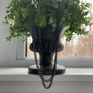 Black/Silver Long Necklace